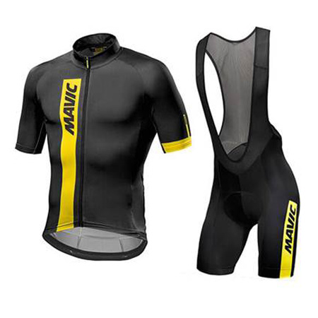 Jersey and Bib Shorts Black Yellow 