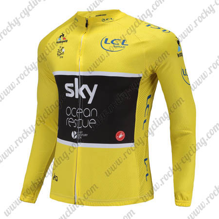 Foto ongerustheid opleggen 2018 Team SKY Castelli Ocean rescue Tour de France Summer Winter Biking  Clothing Riding Jersey Short/Long Sleeves Yellow | Procycleclothing