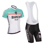 2014 Team BIANCHI Cycling Bib Kit White Green