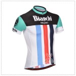 2014 Team BIANCHI Cycling Jersey White Black Green