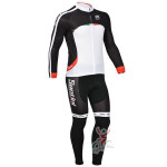 2013 Team Santini Cycling Long Kit Black White