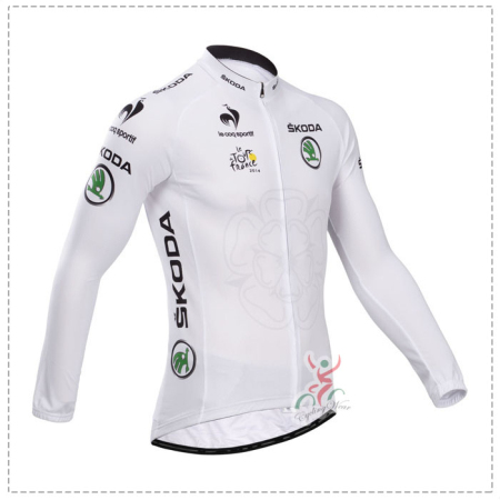white long sleeve cycling jersey