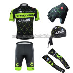 2015 Team GARMIN Cannondale Cycling Kit+Gloves+Bandana+Arm Warmers Black
