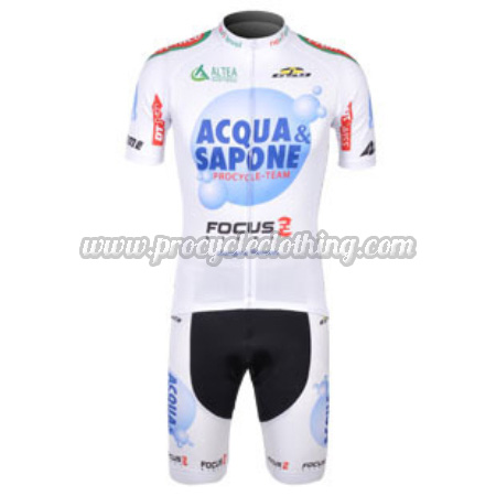 Team ACQUA SAPONE FOCUS Pro Bike Set Jersey Shorts White | Procycleclothing