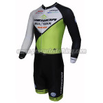 2015 Team MERIDA Long Sleeves Triathlon Cycling Outfit Skinsuit Black White Green