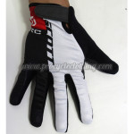 2015 Team SCOTT Cycling Long Gloves Full Fingers White Black Red