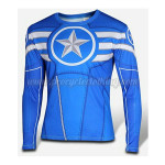 2015 Captain America Cycling Long Sleeves T-shirt Blue