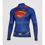 2015 Superman Cycling Long Jersey Blue Red