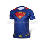 2015 Superman Outdoor Sport Riding T-shirt Blue