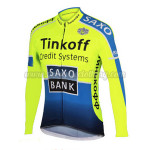 2015 Team Tinkoff SAXO BANK Cycling Long Jersey Fluorescent Yellow