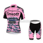 2015 Team Tinkoff SAXO BANK Women's Cycling Kit Pink Black