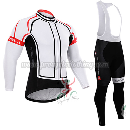 2015 Team Castelli Pro Biking Apparel Cycle Long Jersey and Bib Pants ...