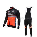 2016 Team DE ROSA Santini Cycling Long Bib Suit Black Orange