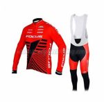2016 Team FOCUS Cycling Long Bib Suit Red