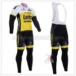2016 Team LOTTO JUMBO Cycling Long Bib Suit Black Yellow