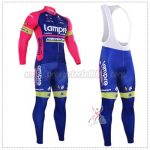 2016 Team Lampre MERIDA Cycling Long Bib Suit Pink Blue