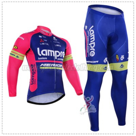 2016 Team Lampre MERIDA Pro Biking Wear Cycle Long Jersey and
