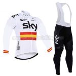 2016 Team SKY Rapha Spain Cycling Long Bib Suit White