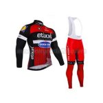 2016 Team etixxl QUICK STEP Cycling Long Bib Suit Red Black
