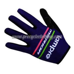 2017 Team Lampre MERIDA Cycling Long Gloves Full Fingers Purple