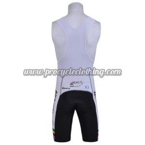 2010 Team Santini UCI Champion Riding Bib Shorts Bottoms Black White Rainbow