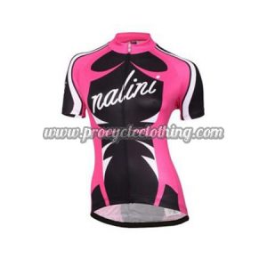 2017 Team Nalini Women's Cycling Jersey Maillot Shirt Pink Black White