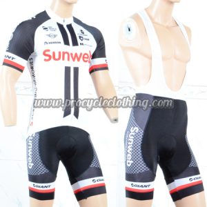 2018 Team Sunweb GIANT Cycling Bib Kit White Black