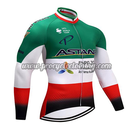 Team ASTANA Italy Champion Riding Clothing Cycle Long Green White | Procycleclothing