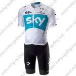 2018 Team SKY Castelli Cycling Skinsuit Skin Suit White Blue