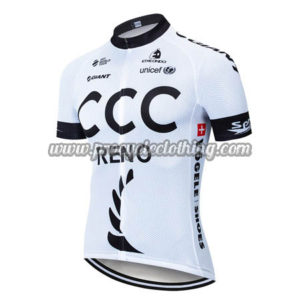 2019 Team CCC RENO Riding Wear Cycling Jersey Shirt White